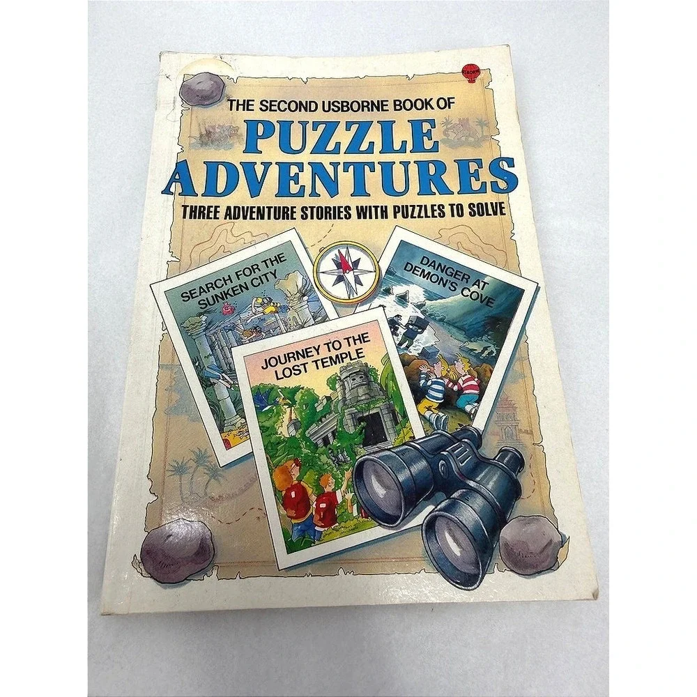 Second Usborne Book of Puzzle Adventures Stories VTG 1990 Paperback ACCEPTABLE